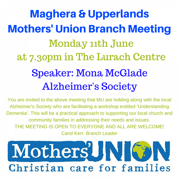 Mothers' Union Branch Meeting with local Alzheimer's Society