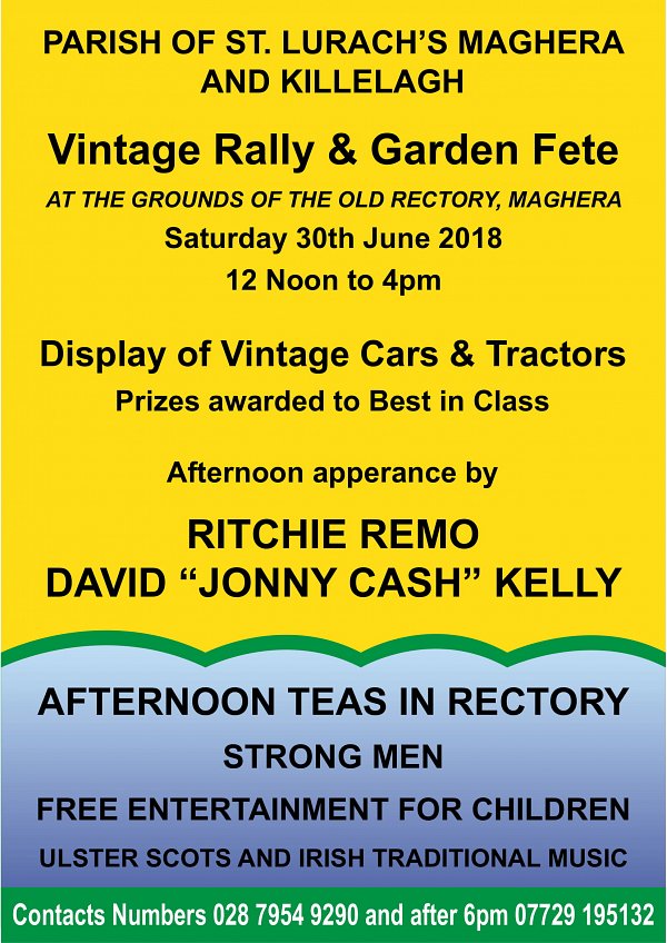 The Parish of St. Lurach's, Maghera & Killelagh Garden Fete & Vintage Rally